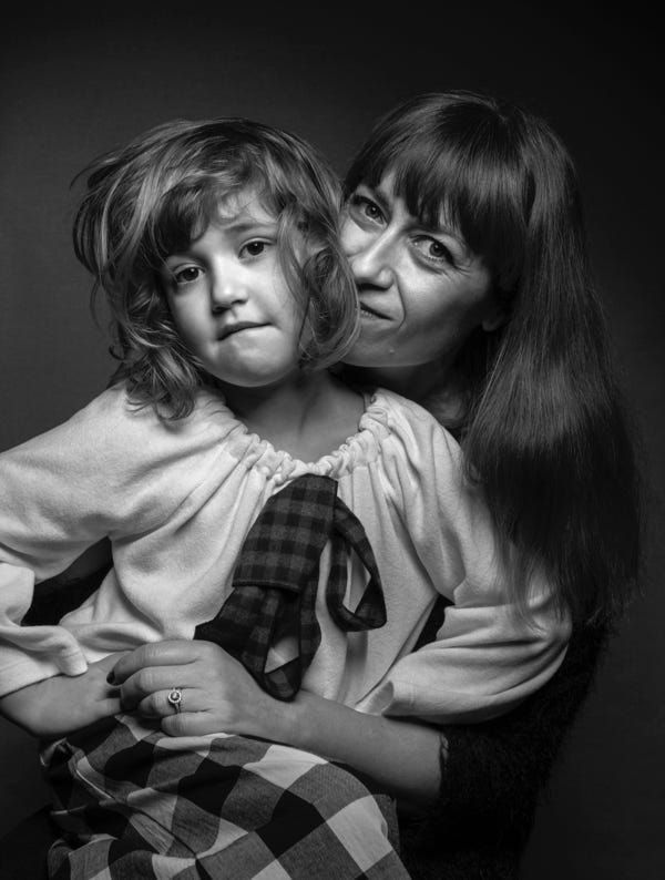 Mother and daughter portrait
